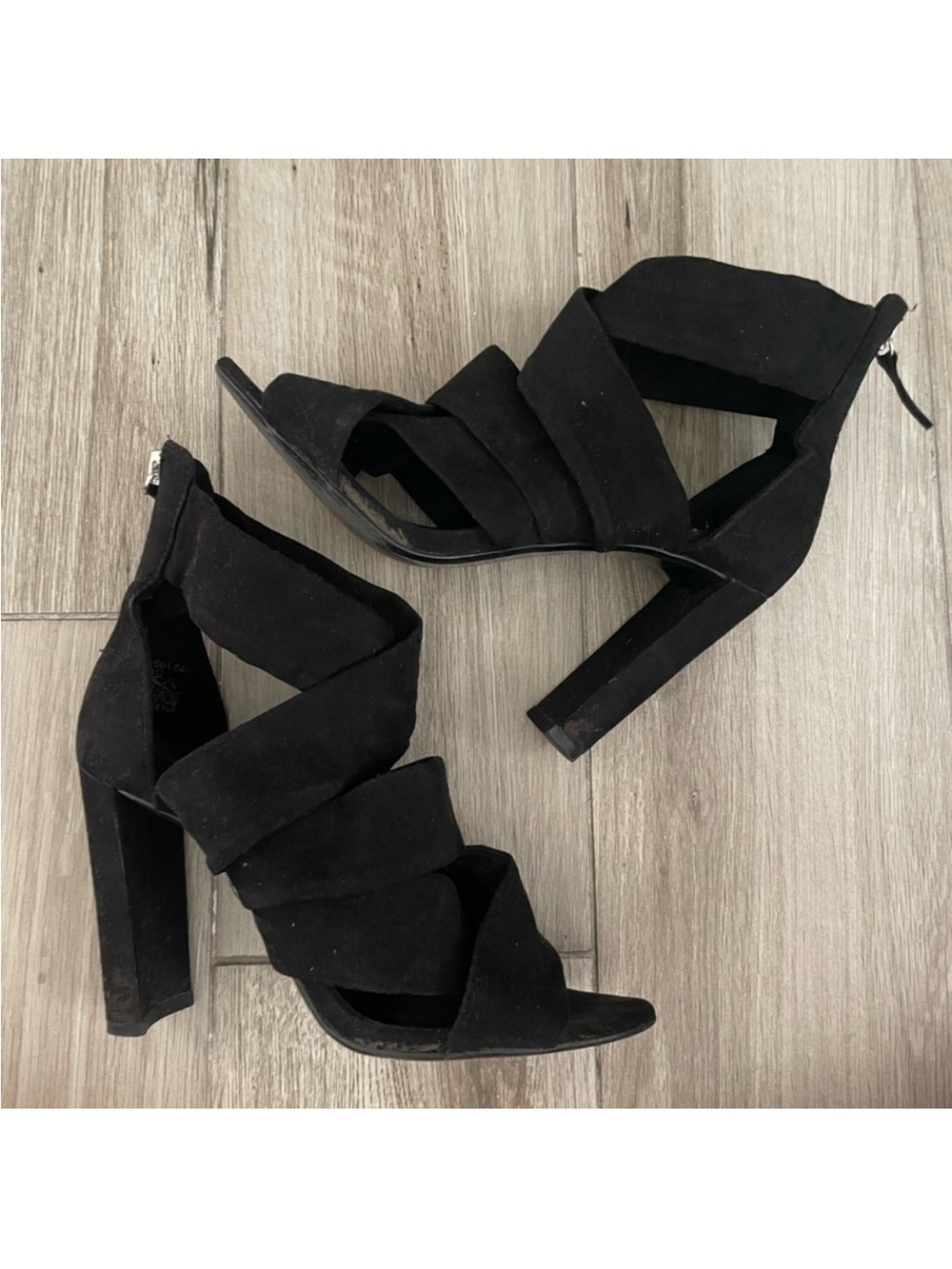 Zara Black Strappy Heels size 8